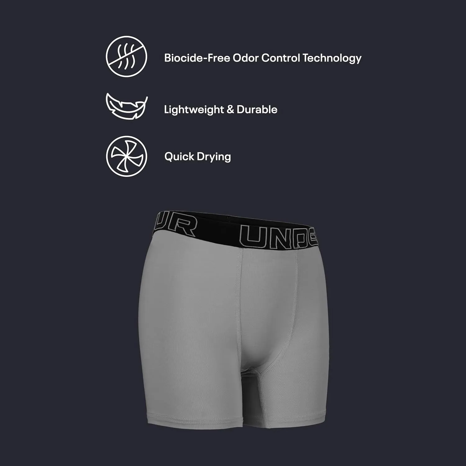 Under Armour Boys' Big Performance Boxer Briefs, Lightweight & Smooth Stretch Fit