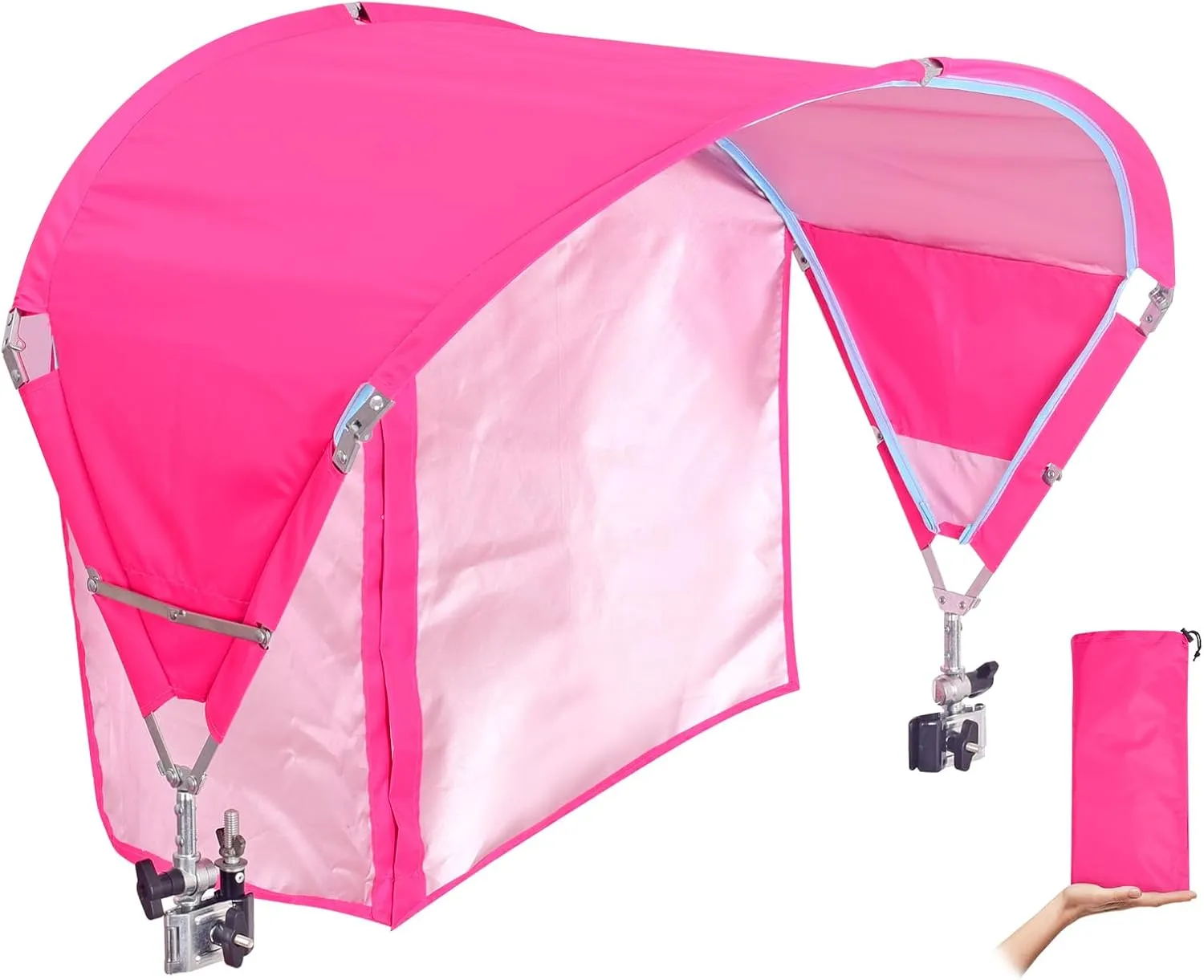 Universal Chair Canopy Umbrella, UPF 50  Sun Shade with Adjustable Clamp Clip for Beach Chair, Outdoor Camping Chair, Sports Chair, Lawn Chair, Zero Gravity Chair, Wheelchair, Wagon,(Patent Design)