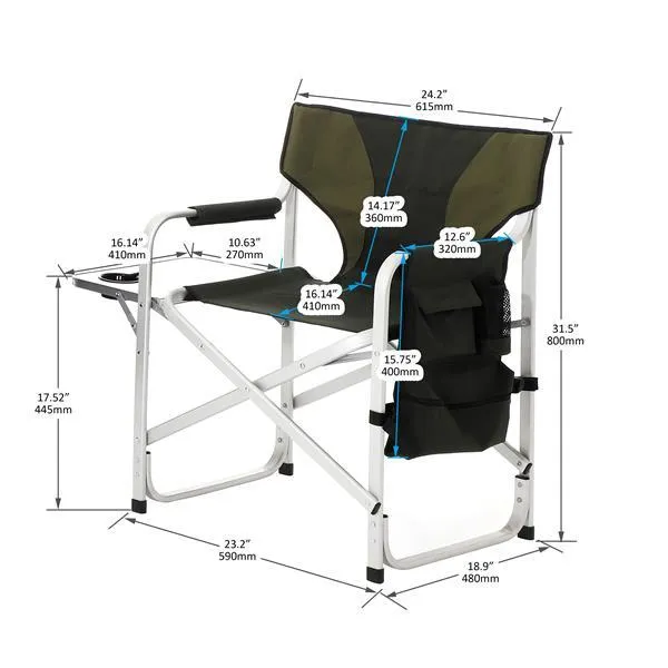 Upholstered Folding Outdoor Chair With Side Table And Storage Bag upholstered folding chair