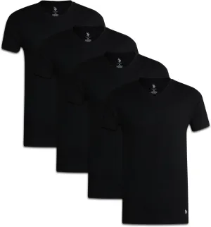 U.S. Polo Assn. Men's Undershirt - 4 Pack Lightweight 100% Cotton Classic Crewneck T-Shirts for Men (Sizes: S-XL)