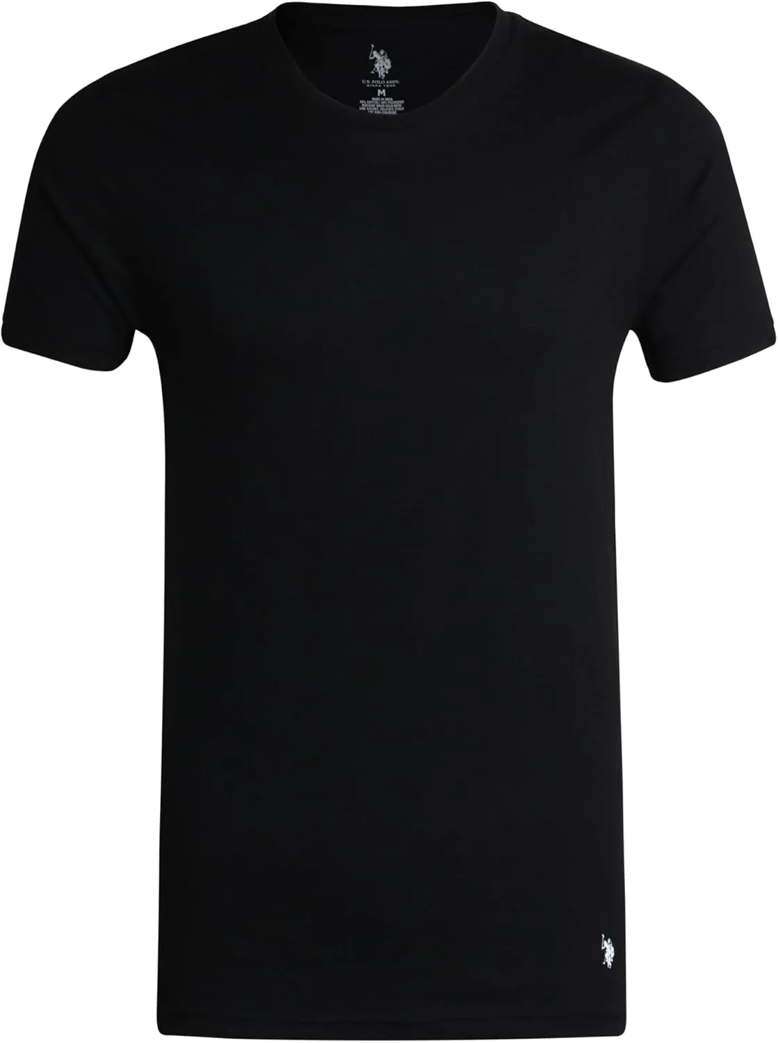 U.S. Polo Assn. Men's Undershirt - 4 Pack Lightweight 100% Cotton Classic Crewneck T-Shirts for Men (Sizes: S-XL)