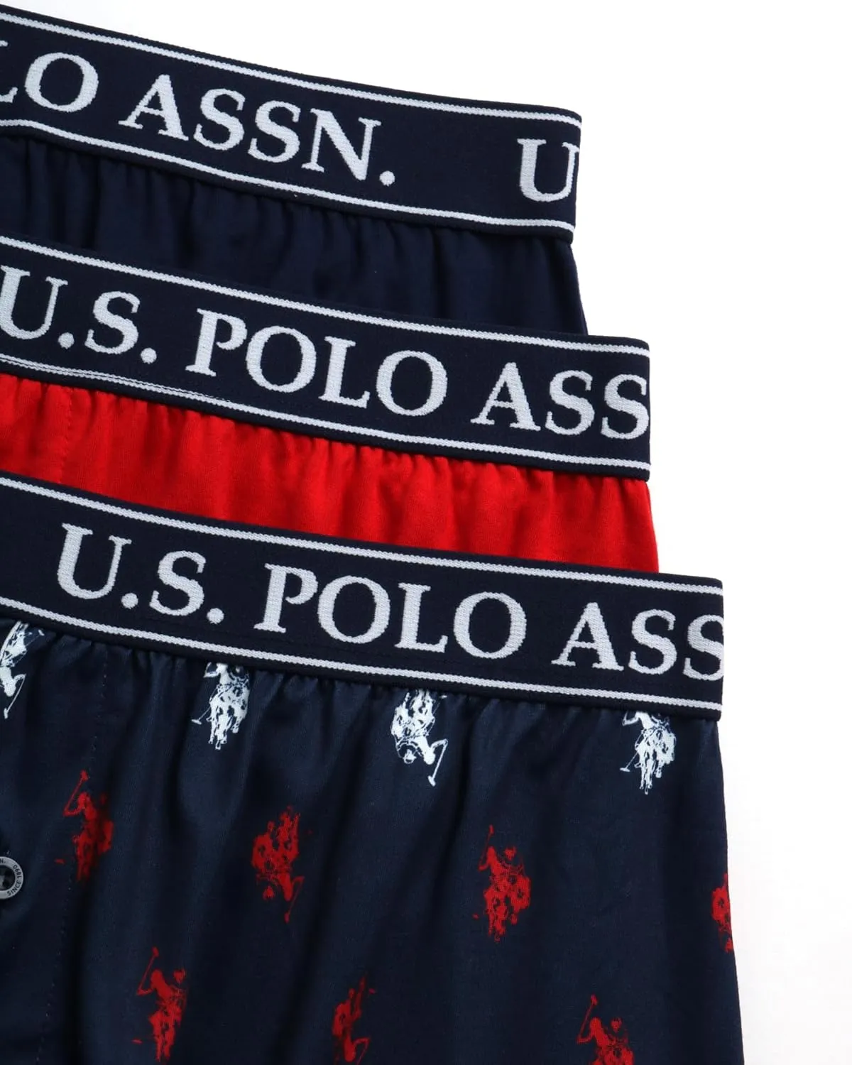 U.S. Polo Assn. Men's Underwear - 3 Pack Ultra Soft Knit Boxers with Functional Fly (S-XL)