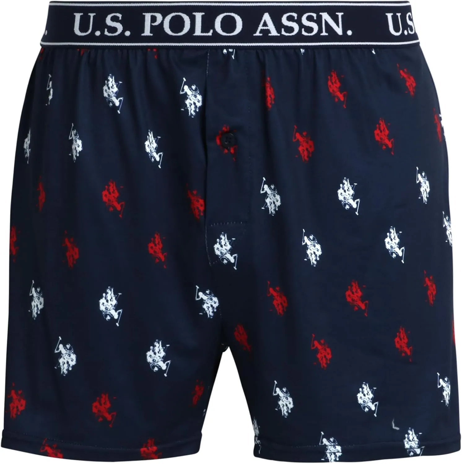 U.S. Polo Assn. Men's Underwear - 3 Pack Ultra Soft Knit Boxers with Functional Fly (S-XL)