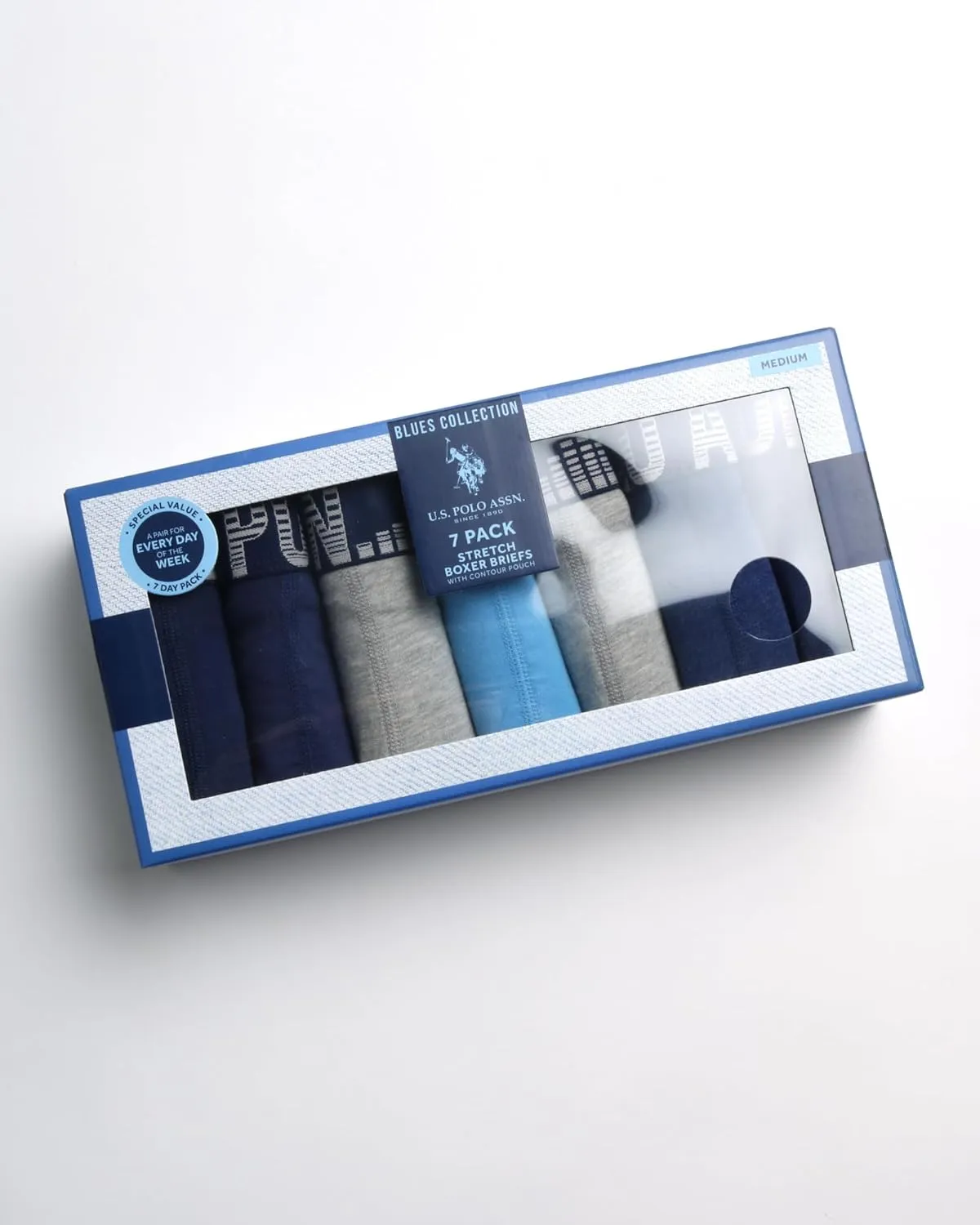 U.S. Polo Assn. Men's Underwear - Casual Stretch Boxer Briefs (7 Pack)