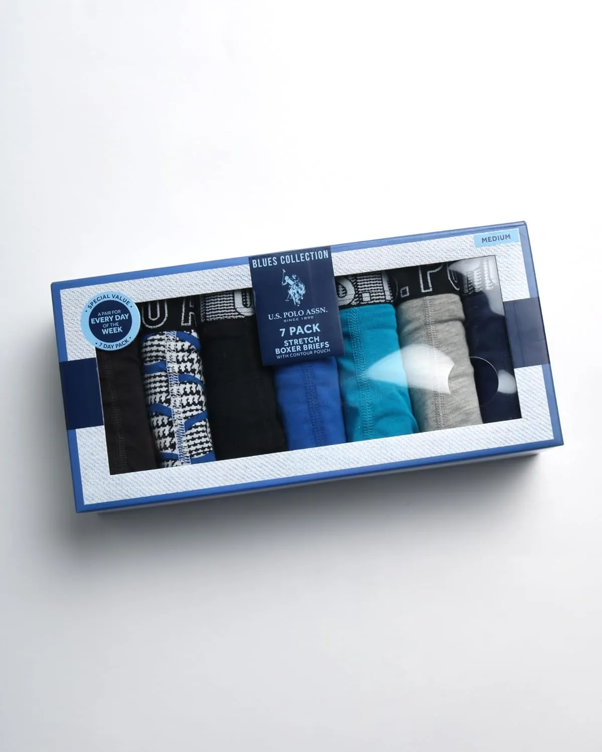U.S. Polo Assn. Men's Underwear - Casual Stretch Boxer Briefs (7 Pack)