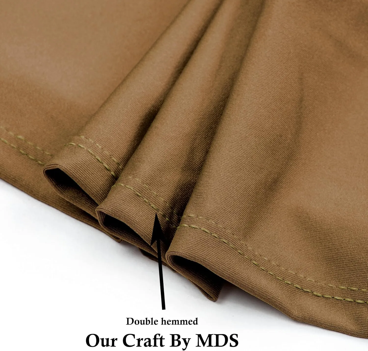 VDS - Mocha | Spandex Chair Sashes Bows | 50 PCS | Stretch Elastic Banquet Universal Folding Chair Band Tie with Silver Buckle Slider for Wedding Party Conference Celebration Event Decoration