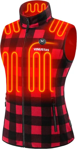 Venustas Women's Fleece Heated Vest with Battery, Lightweight Electric Heated Coat