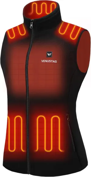 Venustas Women's Fleece Heated Vest with Battery, Lightweight Electric Heated Coat