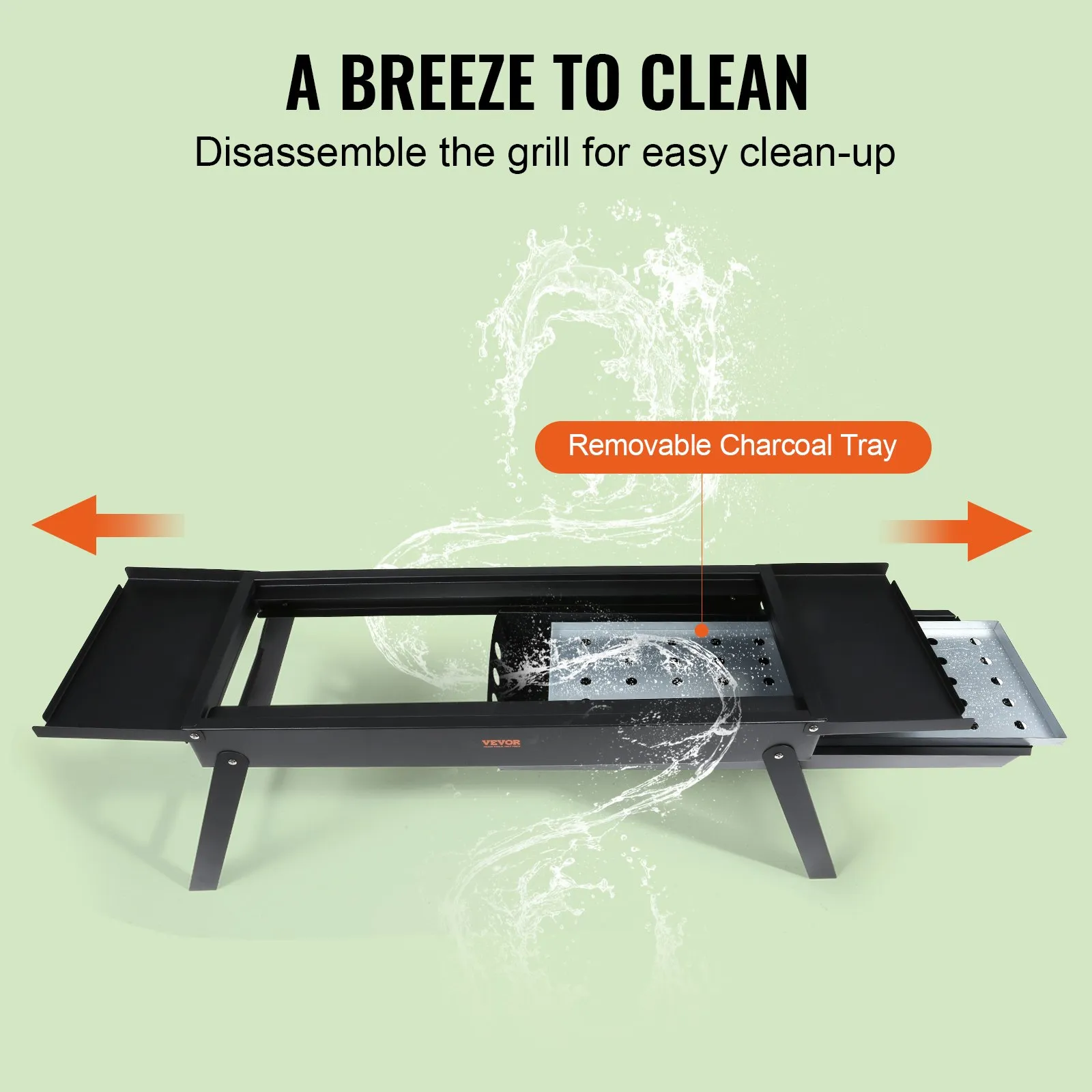 VEVOR 23 inch Portable Charcoal Grill: Compact Foldable Steel BBQ Grill