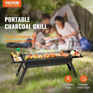 VEVOR 23 inch Portable Charcoal Grill: Compact Foldable Steel BBQ Grill