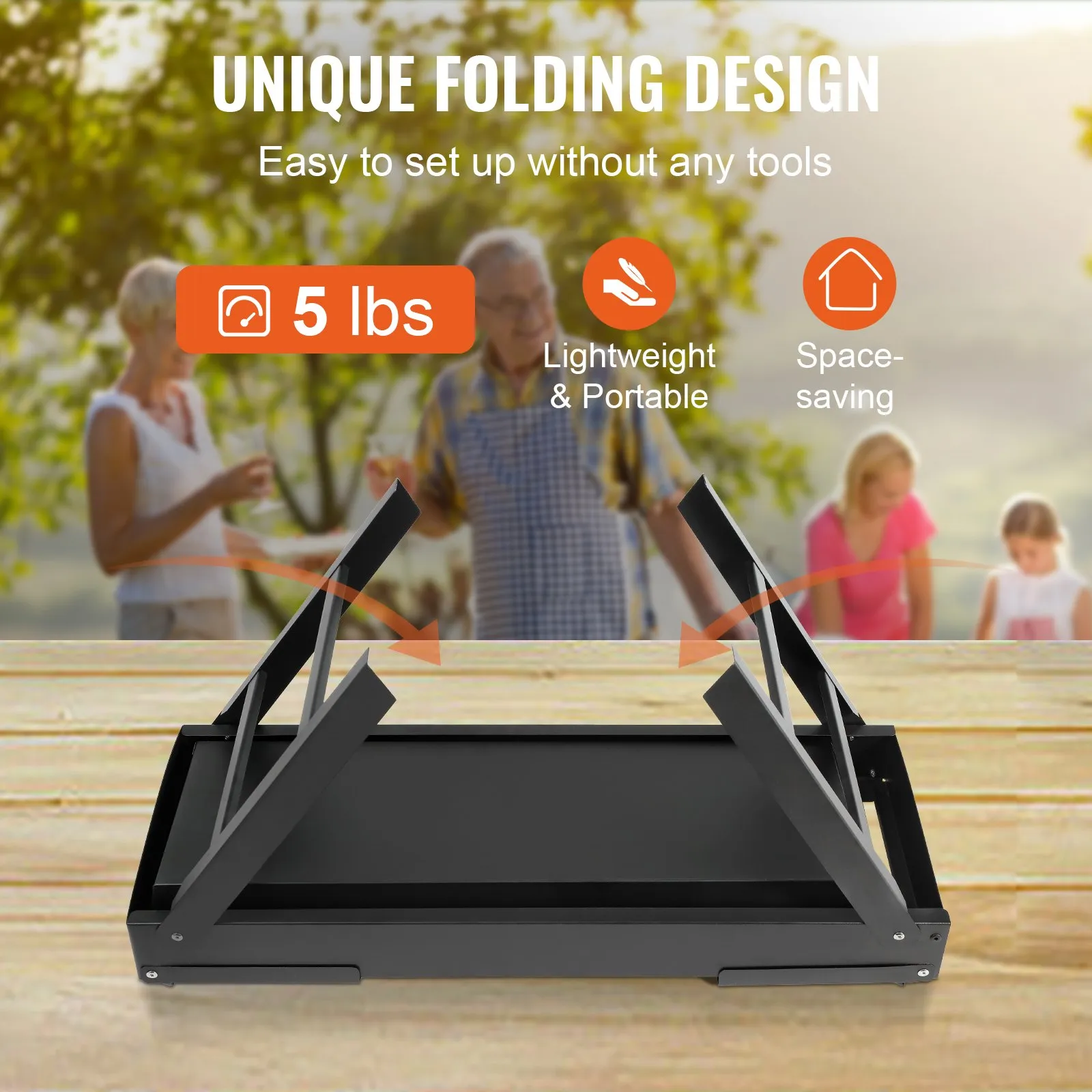 VEVOR 23 inch Portable Charcoal Grill: Compact Foldable Steel BBQ Grill