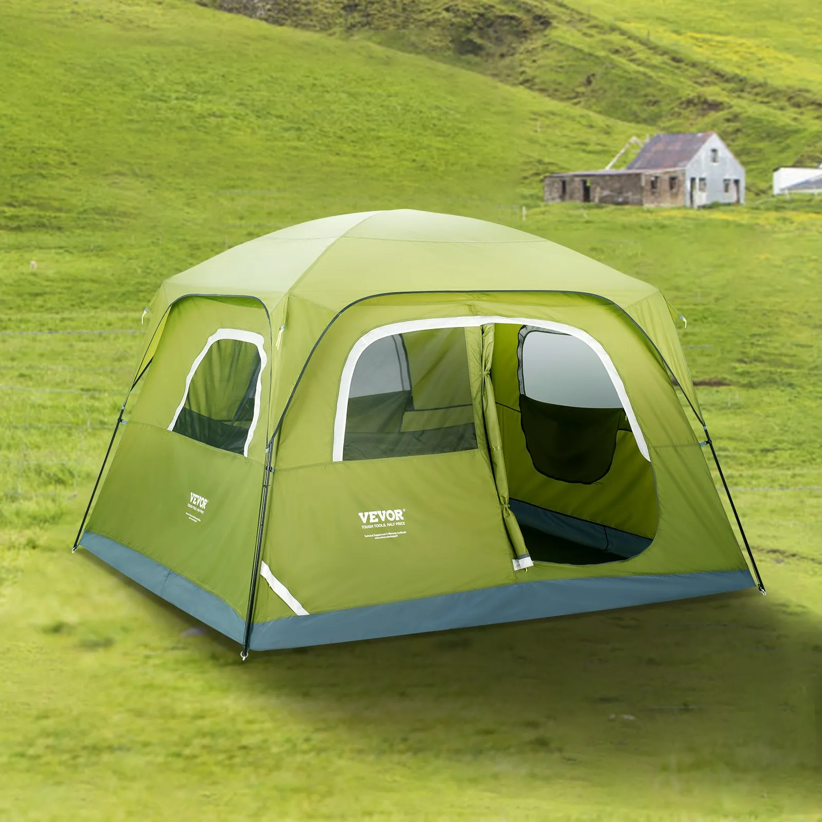 VEVOR Camping Tent, 10 x 9 x 6.5 ft - Waterproof & Lightweight, Easy Setup