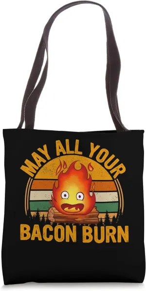 Vintage Retro May All Your Bacon Burn Tote Bag