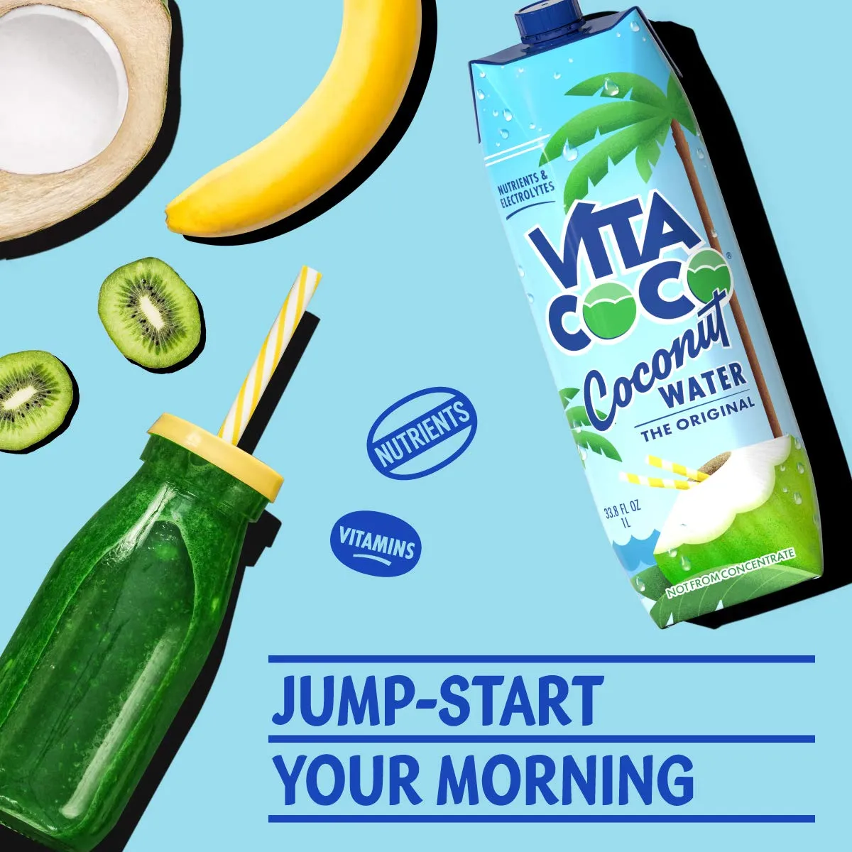 Vita Coco Coconut Water Original, 33.8 Fl Oz (Pack of 6)