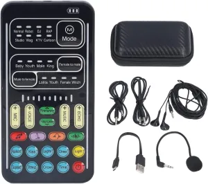 Voice Changer Set, Portable Recording Mini Live Broadcast Voice Disguiser, Handheld Microphone for Game Anchor Recording Computer