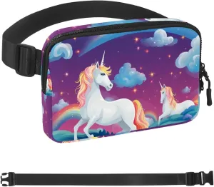 Watercolor Art Unicorn-197 Belt Bag for Men and Women Fanny Pack,Belt Bag with Adjustable Strap,Fashion Crossbody Everywhere Belt Bag for Travel Outdoors Running Hiking