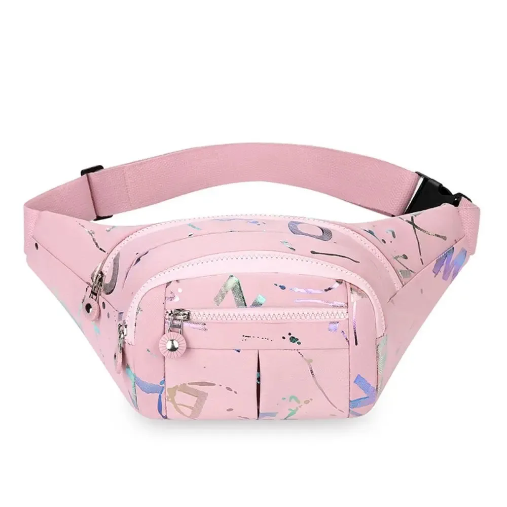Waterproof Lightweight Fanny Pack Stamping Metallic Letters Multifunctional