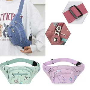 Waterproof Lightweight Fanny Pack Stamping Metallic Letters Multifunctional