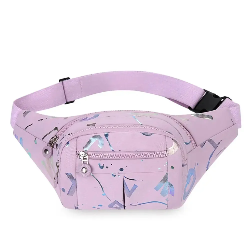 Waterproof Lightweight Fanny Pack Stamping Metallic Letters Multifunctional