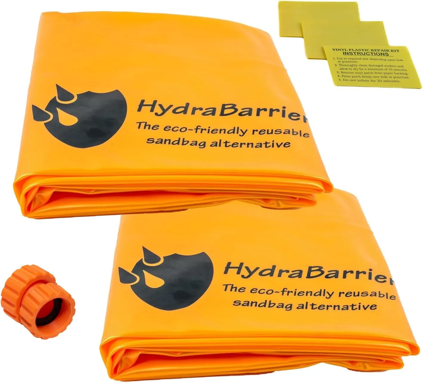 Watershed Innovations Best Sandbag Alternative - Hydrabarrier Standard 24 Foot Length 4 Inch Height. - Water Diversion Tubes That are The Lightweight, Re-usable, and Eco-Friendly - Bulk - 2 Pack