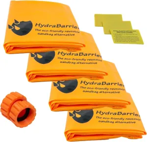 Watershed Innovations Best Sandbag Alternative - Hydrabarrier Standard 6 Foot Length 4 Inch Height. - Water Diversion Tubes That are The Lightweight, Re-usable, and Eco-Friendly - Bulk - 4 Pack