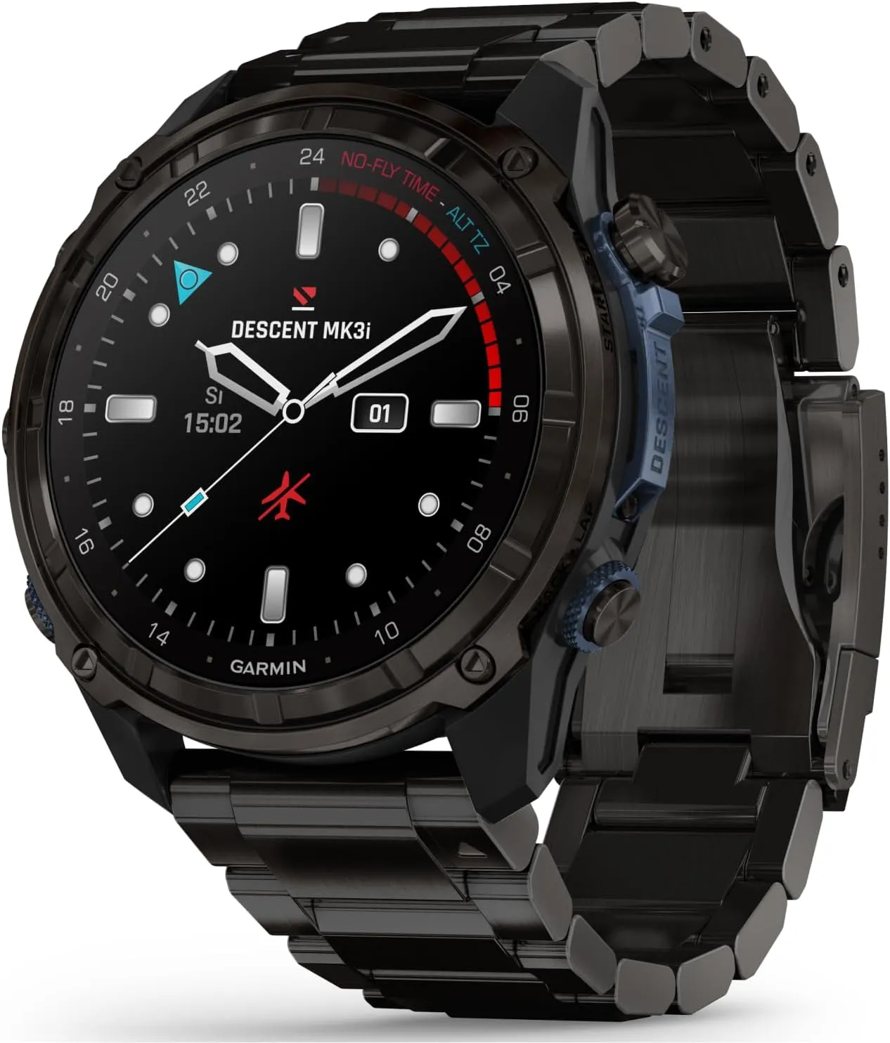 Wearable4U - Garmin Descent Mk3 & Mk3i 51 mm & 43 mm, Titanium Dive Computer - Extra-Long Strap | Up to 25 Days Battery Life, AMOLED Display, GPS Smartwatch & Gift Bundle (010-02752-13)