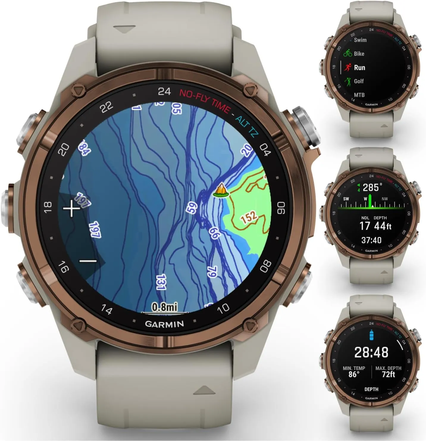 Wearable4U - Garmin Descent Mk3 & Mk3I 51 MM & 43 mm, Titanium Dive Computer - Extra-Long Strap | Up to 25 Days Battery Life, AMOLED Display, Multi-Band GPS Smartwatch & Gift Bundle (010-02753-13)