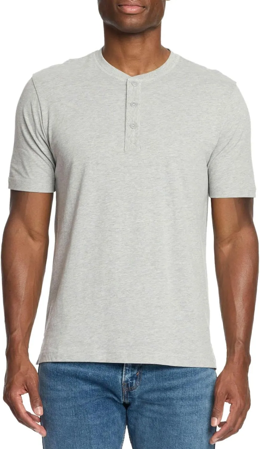Weatherproof WP 2 Pack Short Sleeve Henley Mens Shirts, Mens Shirts Casual, Lightweight Tee