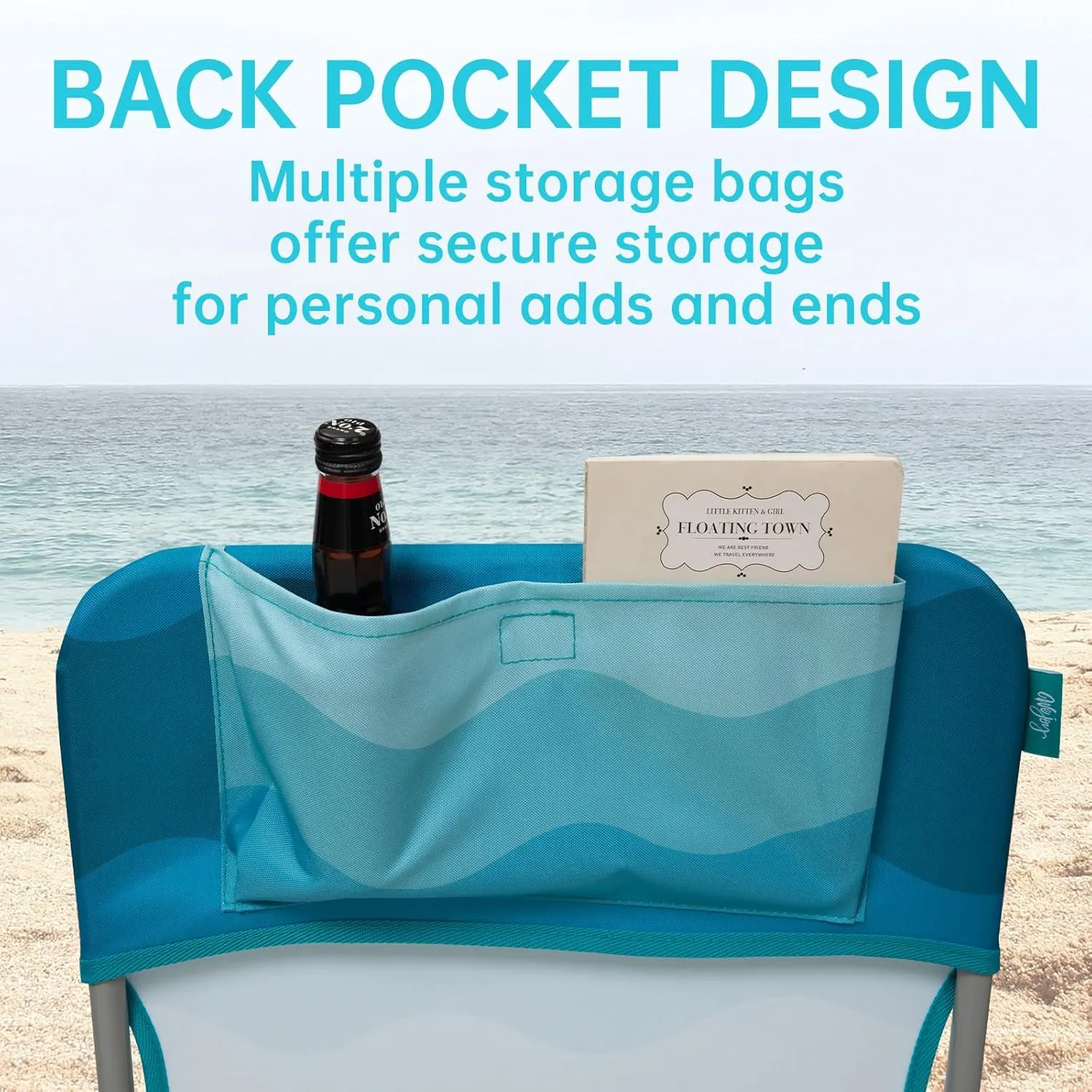 #WEJOY Folding Beach Chair for Adults, Lightweight Beach Chair with Shoulder Straps, High Back Beach Chairs with Hard Armrest, Supports 300lbs for Beach Lawn Concert