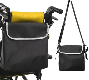 Wheelchair Bag, Wheel Chair Accessories Storage Waterproof Scratch-Resistant Backpack for Walker Rollator Wheelchairs Transport Chair