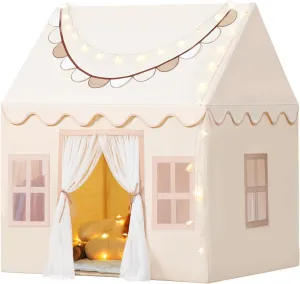 Wilwolfer Play Tent for Kids with Star Lights & Banners, Kids Tent Indoor for Toddler, Indoor Plyahouse for Playroom Furniture, Gift Toys for Boys & Girls