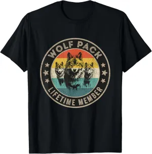 Wolf Pack Men Three Wolves Women Kids Lifetime Member T-Shirt
