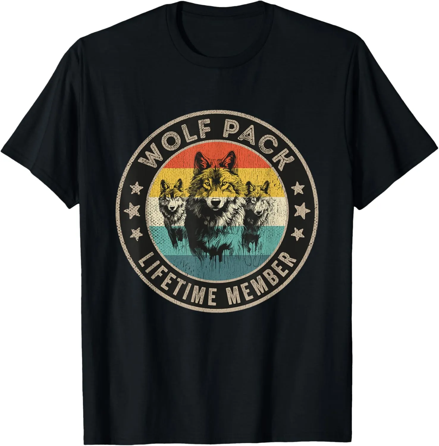 Wolf Pack Men Three Wolves Women Kids Lifetime Member T-Shirt