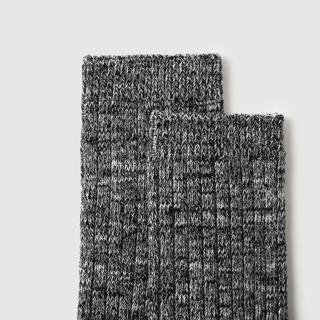 Women's Textured Lightweight Crew Socks - Gray with Black