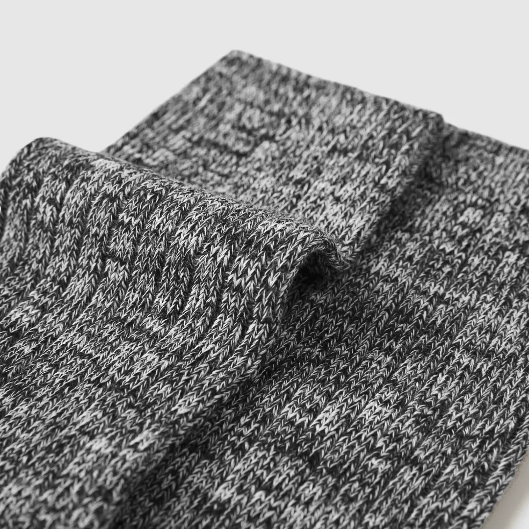 Women's Textured Lightweight Crew Socks - Gray with Black