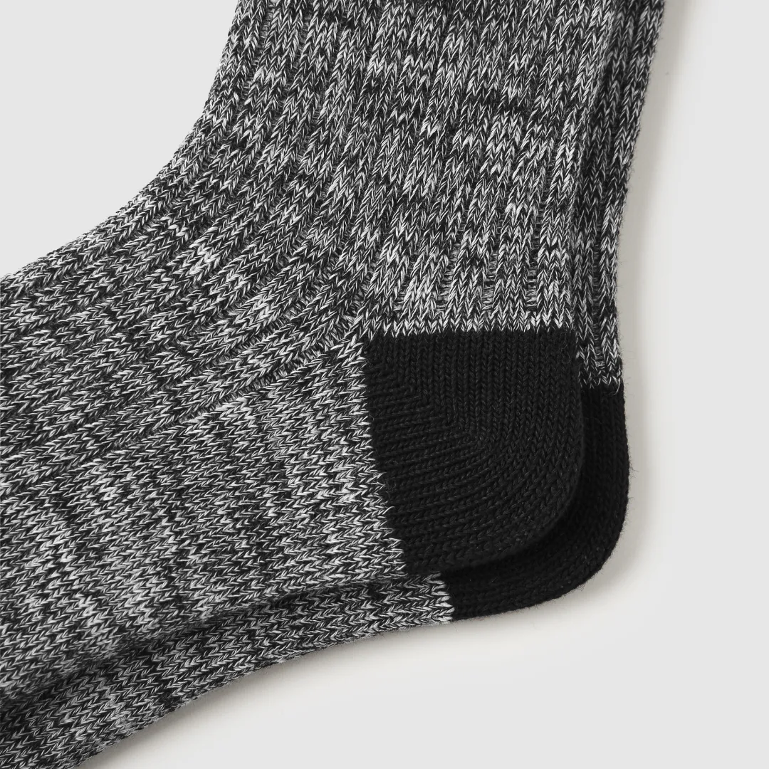 Women's Textured Lightweight Crew Socks - Gray with Black