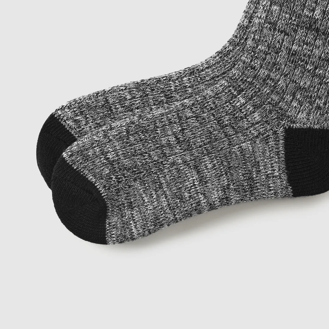 Women's Textured Lightweight Crew Socks - Gray with Black