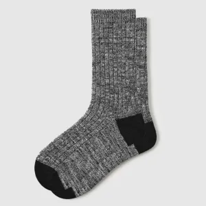 Women's Textured Lightweight Crew Socks - Gray with Black