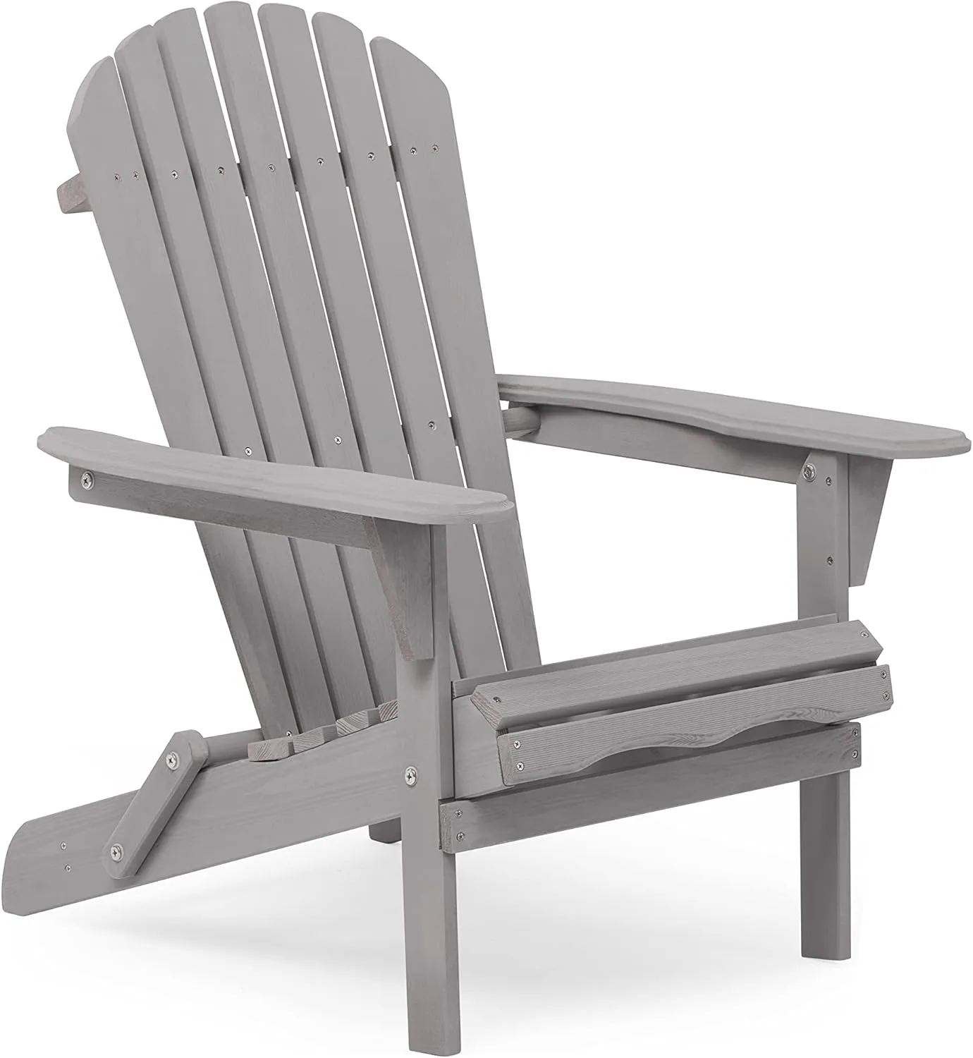 Wooden Folding Adirondack Chair, Half Pre-Assembled Wood Patio Lounge Chair for Outdoor Garden Backyard Porch Pool Deck Firepit