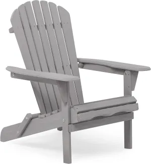 Wooden Folding Adirondack Chair, Half Pre-Assembled Wood Patio Lounge Chair for Outdoor Garden Backyard Porch Pool Deck Firepit