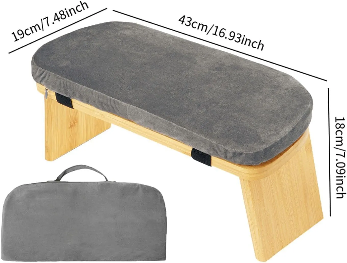 Wooden Meditation Stool Stool Removable Compact Anti Slip Comfortable Ergonomic for Room Office Living Room Balcony