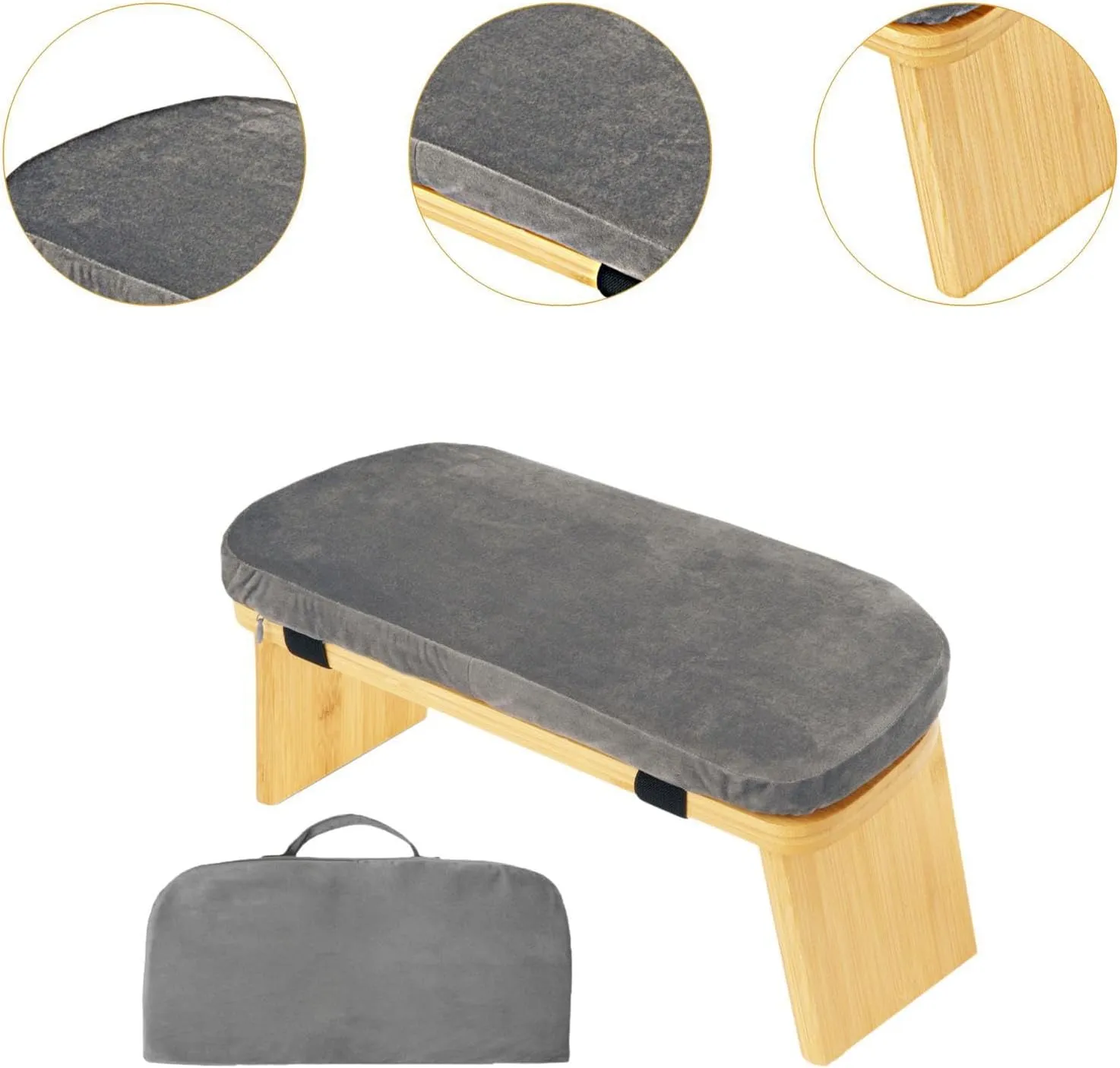Wooden Meditation Stool Stool Removable Compact Anti Slip Comfortable Ergonomic for Room Office Living Room Balcony