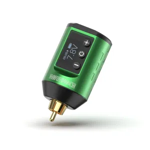 Wormhole Tattoo Battery Pack 1500mAh Dot Working Mode, Jump-Start Working Mode, Lightweight Lithium Charger for Professionals - Suitable for All Standard Tattoo Pens on The Market - Green