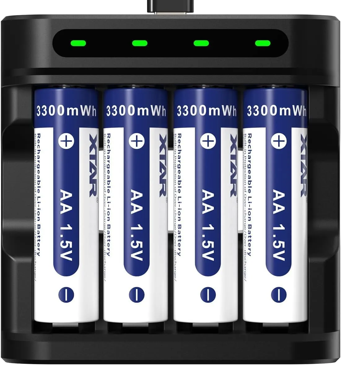 XTAR L4 4pack 1.5V Li-ion Battery AA Batteries with Charger (L4 4 * 1.5V 3300mWh AA)