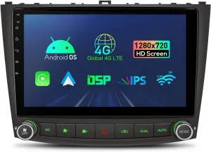 XTRONS Car Stereo for Lexus IS250 IS300 IS350, Android 13 Octa Core Car Radio, 10.1 Inch IPS Touch Screen GPS Navigation for Car Bluetooth Head Unit, DSP Car Play Android Auto Split Screen 4G LTE