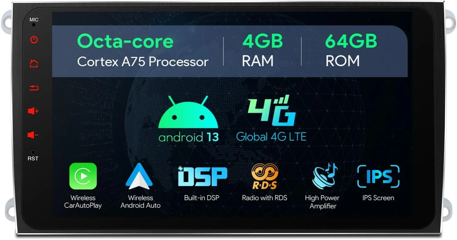 XTRONS Car Stereo for Porsche Cayenne with Optical Fiber Decoder, Android 13 Octa Core 4GB 64GB Car Radio, 9 Inch IPS Touch Screen GPS Navigation for Car Bluetooth Head Unit DSP Car Play Android Auto