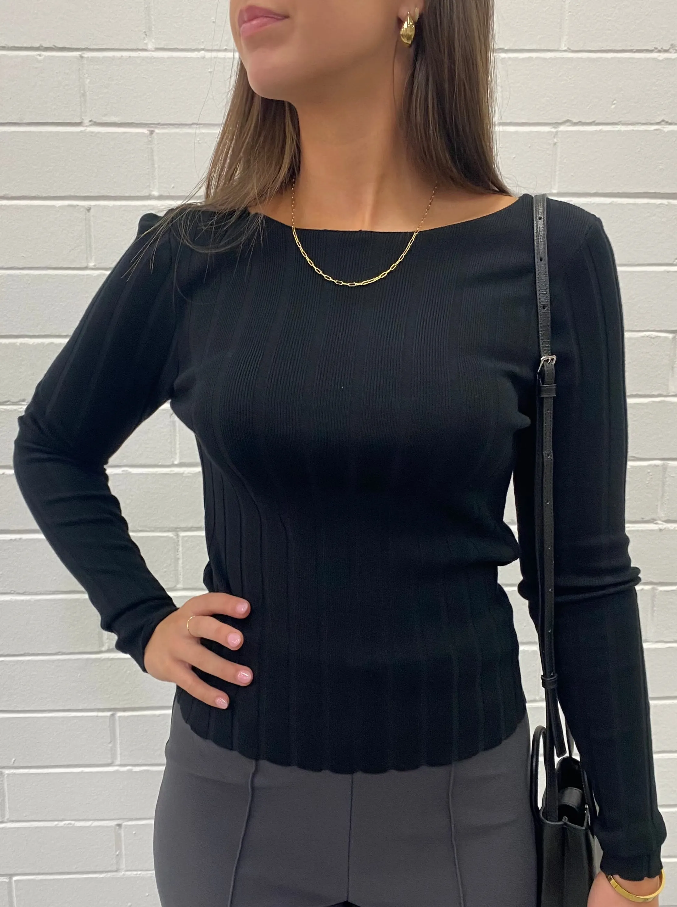 Y13104 RIB KNIT TOP