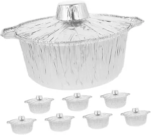 YARNOW Outdoor : 8 Pack Aluminum Foil Pots Versatile Aluminum Pans for Grilling Boiling Camping Lightweight Portable