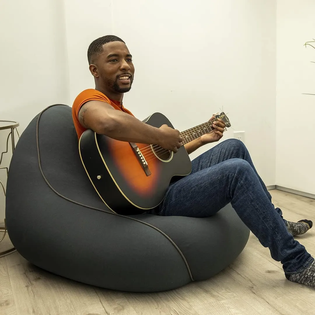 Yogibo Lounger Small Bean Bag Lounge Chair for Adults, Kids and Teens, Soft, Plush, Comfy, Sensory, Gaming Beanbag, Washable Cover, Coral