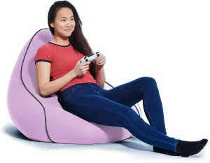 Yogibo Lounger Small Bean Bag Lounge Chair for Adults, Kids and Teens, Soft, Plush, Comfy, Sensory, Gaming Beanbag, Washable Cover, Lavender